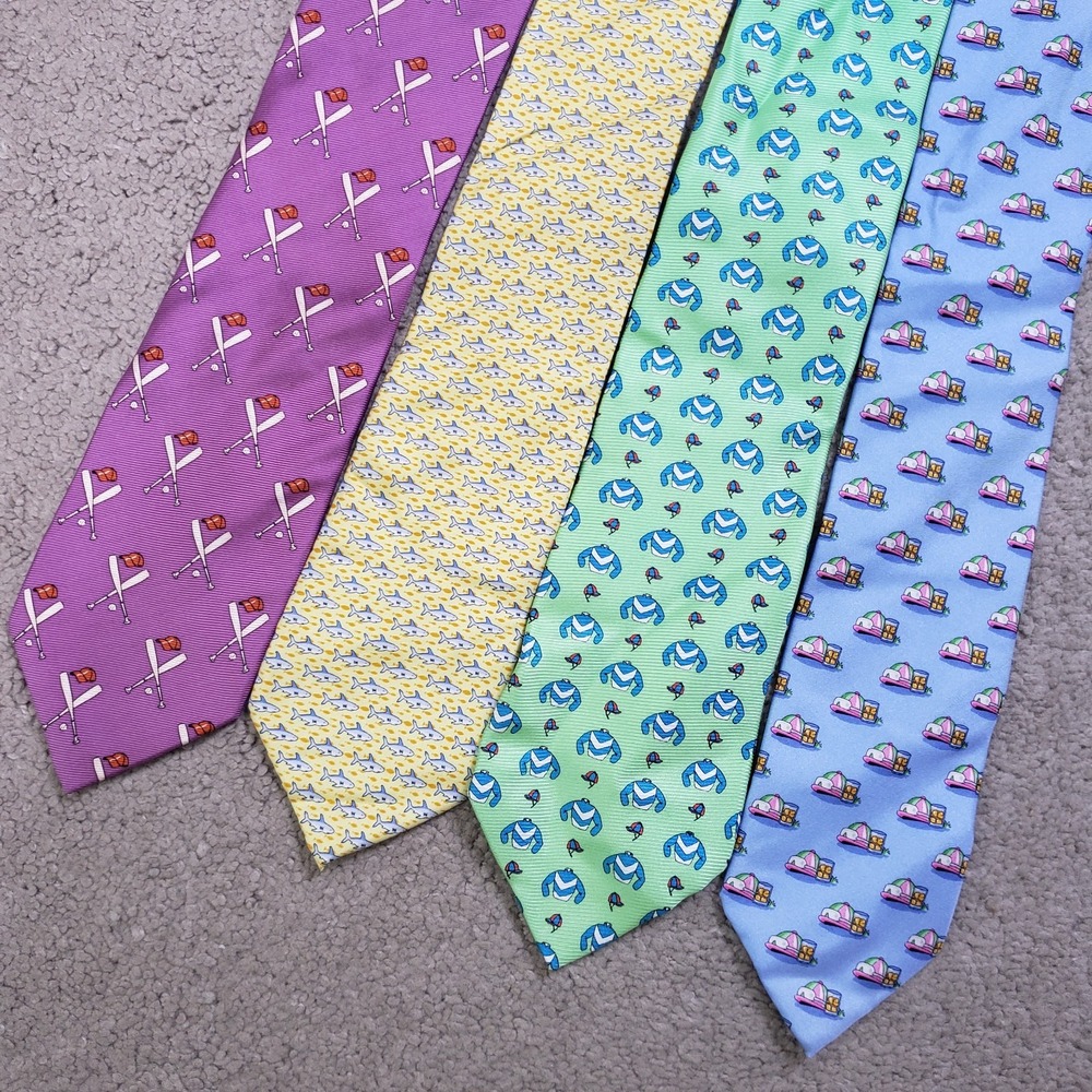 Lot of 4 Men's Whimsical Ties Southern Proper Baseball Jackets‎ Fish Hats